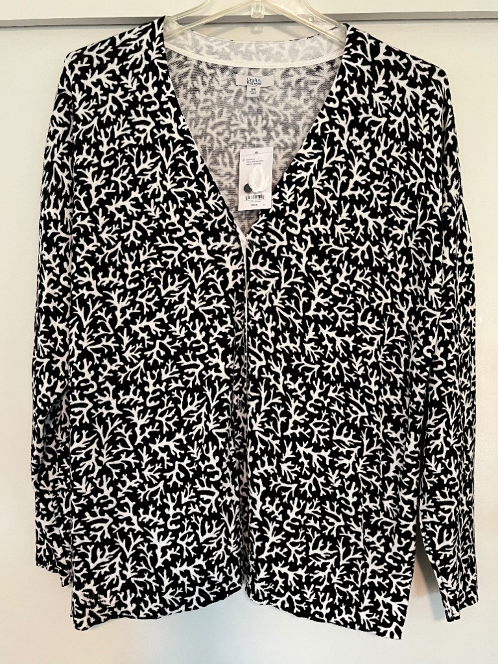 Croft & Barrow XXL Black White Lightweight Cardigan NWT